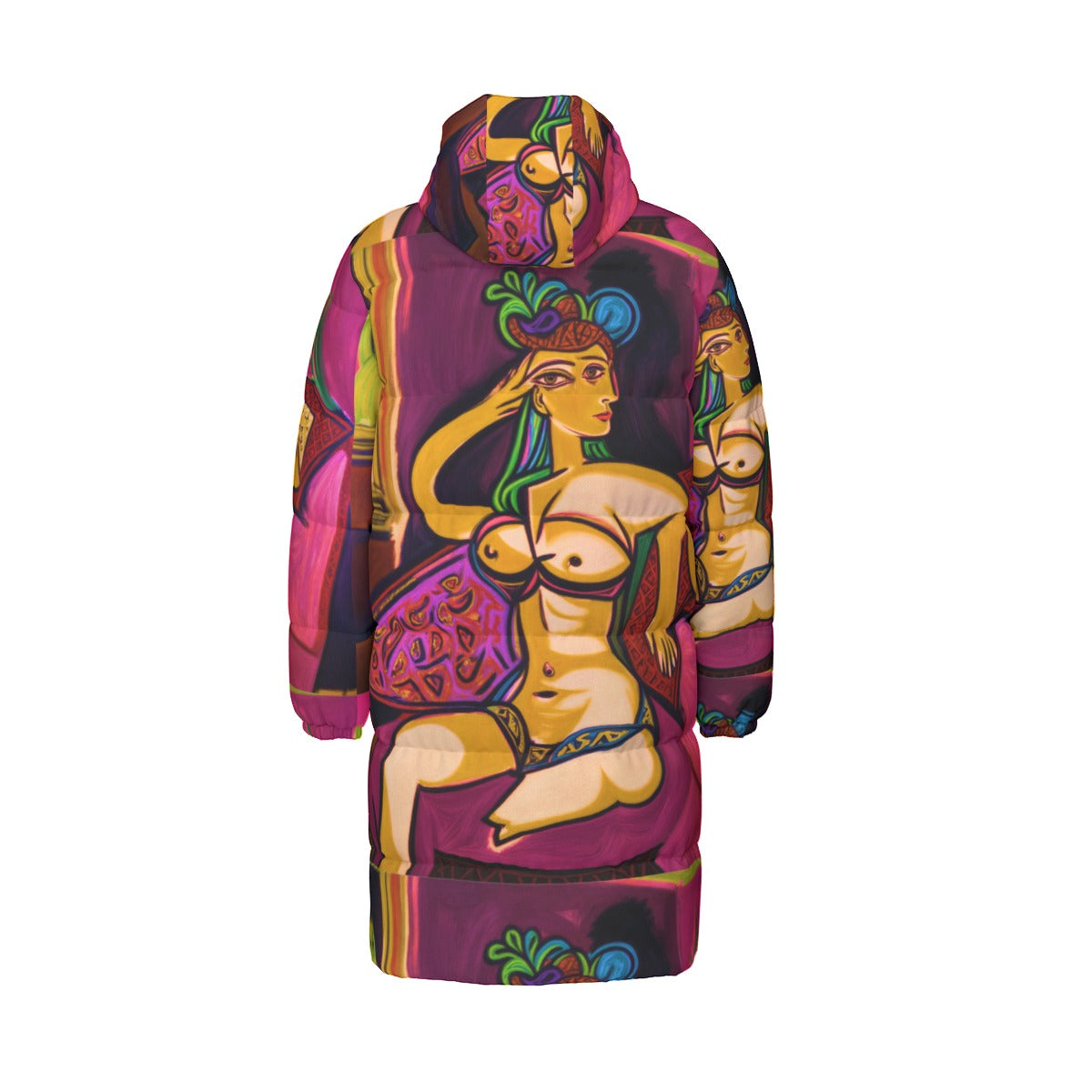 All-Over Print Unisex Long Down Jacket Yoycol