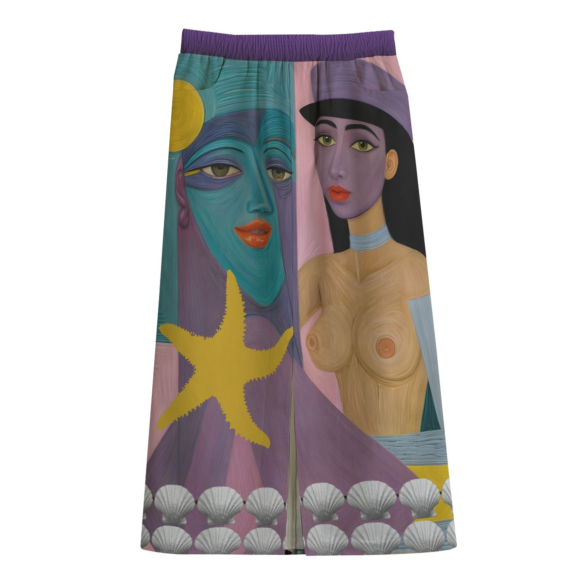 All-Over Print Women's Front Mid-slit Skirt | 245GSM Cotton Yoycol