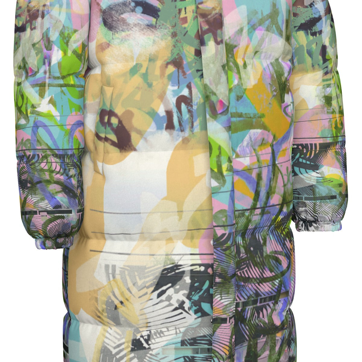 All-Over Print Unisex Long Down Jacket Yoycol