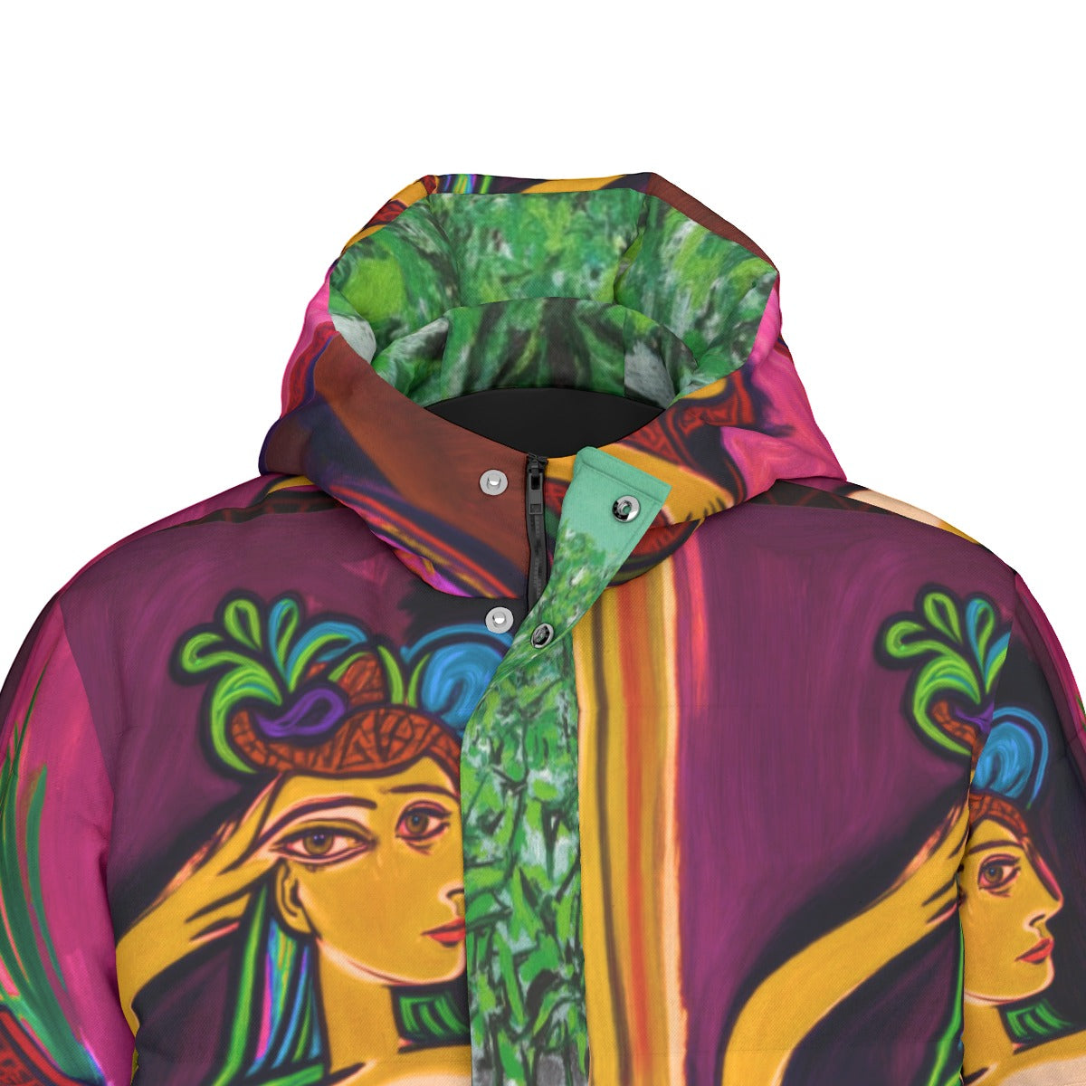 All-Over Print Unisex Long Down Jacket Yoycol