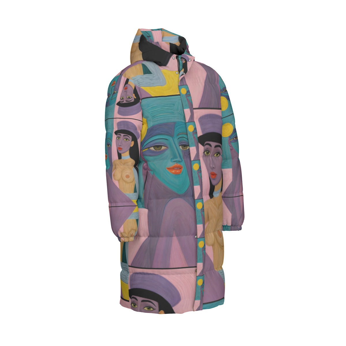 All-Over Print Unisex Long Down Jacket Yoycol