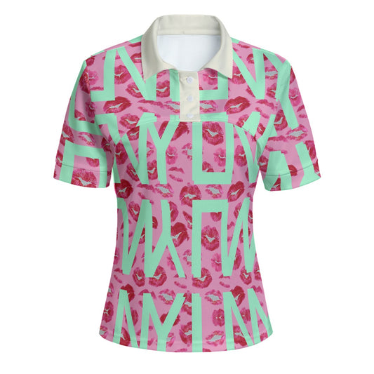 All-Over Print Women's Casual Two-piece POLO Shirt Yoycol
