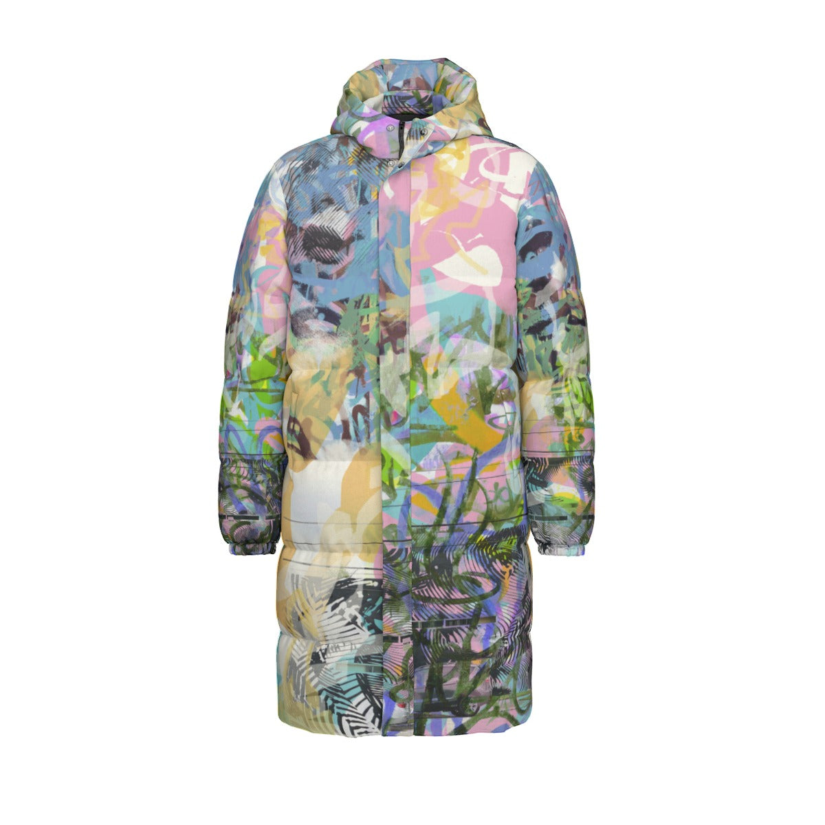 All-Over Print Unisex Long Down Jacket Yoycol