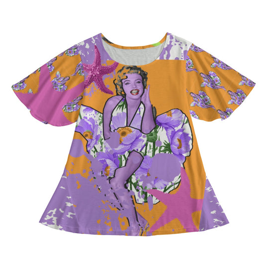 All-Over Print Women's Round Neck T-shirt With Short Sleeve Yoycol