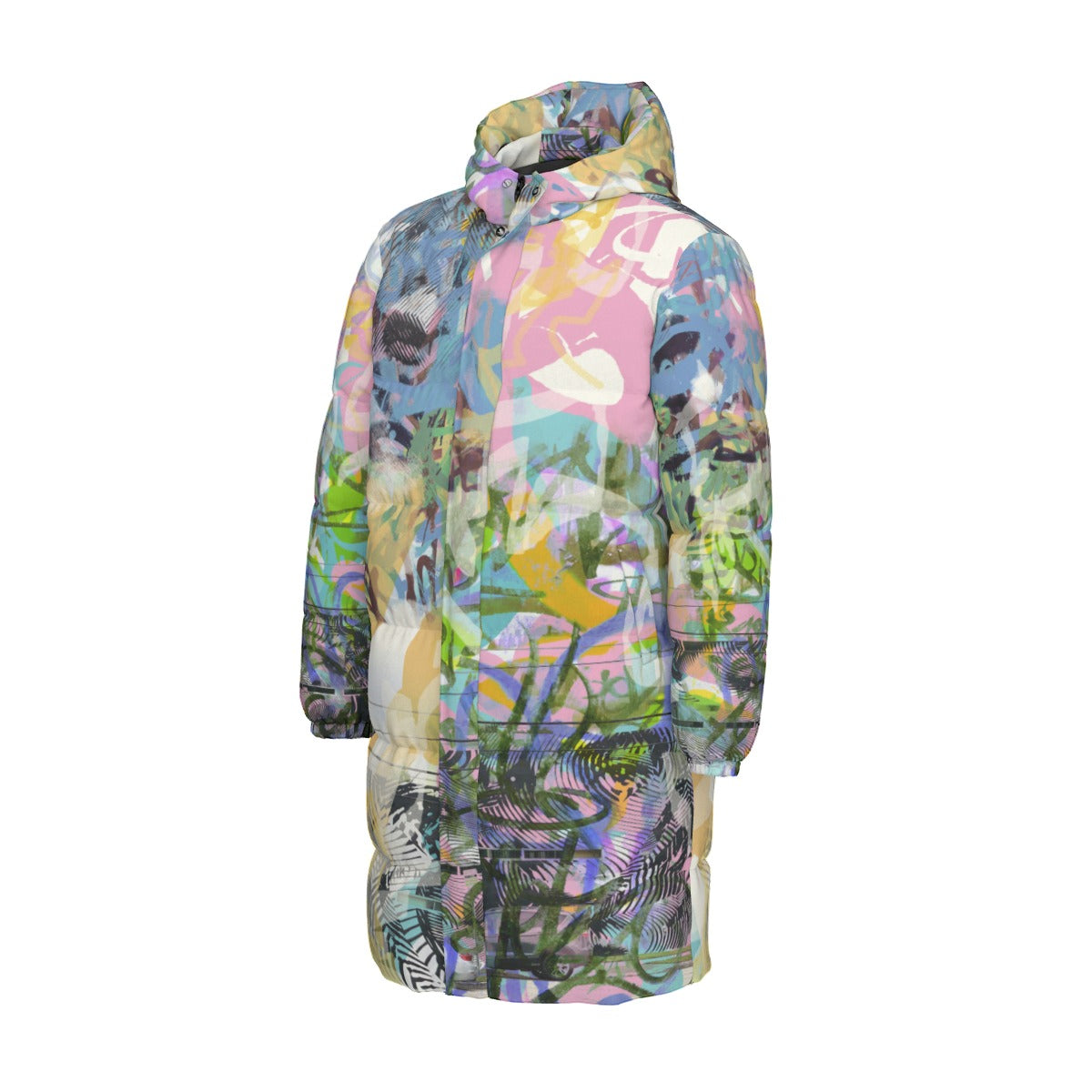 All-Over Print Unisex Long Down Jacket Yoycol