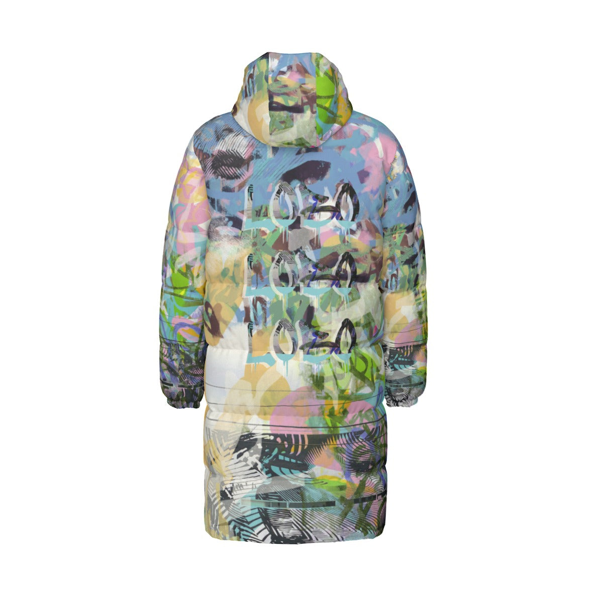 All-Over Print Unisex Long Down Jacket Yoycol