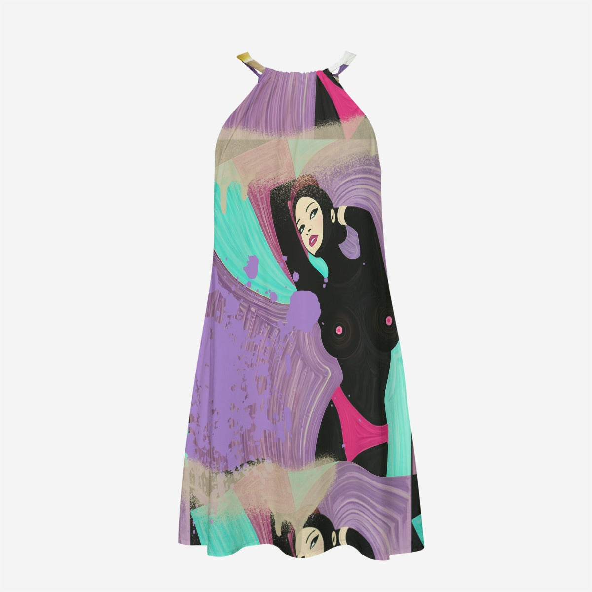 All-Over Print Women's Halter Dress | Rayon Yoycol