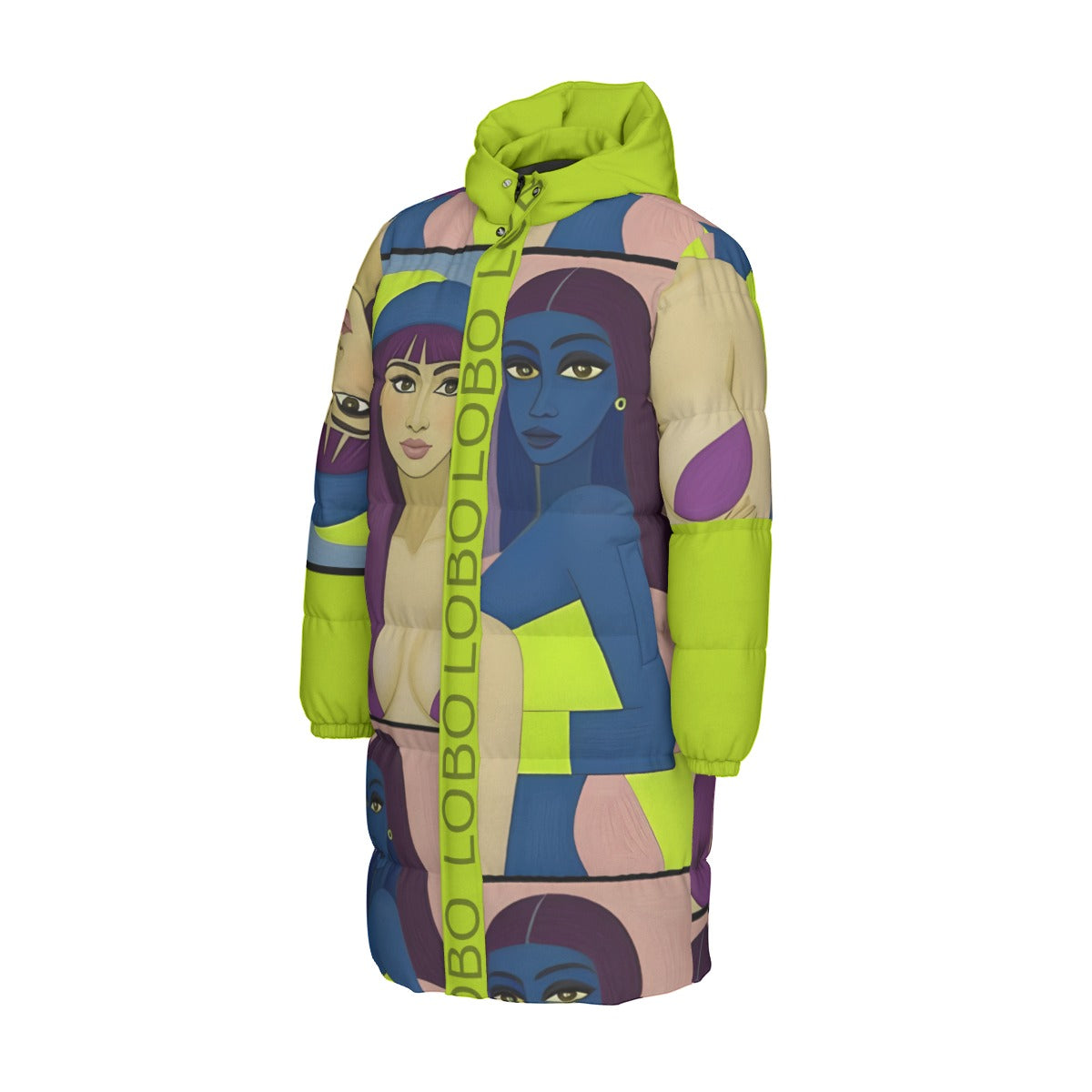 All-Over Print Unisex Long Down Jacket Yoycol