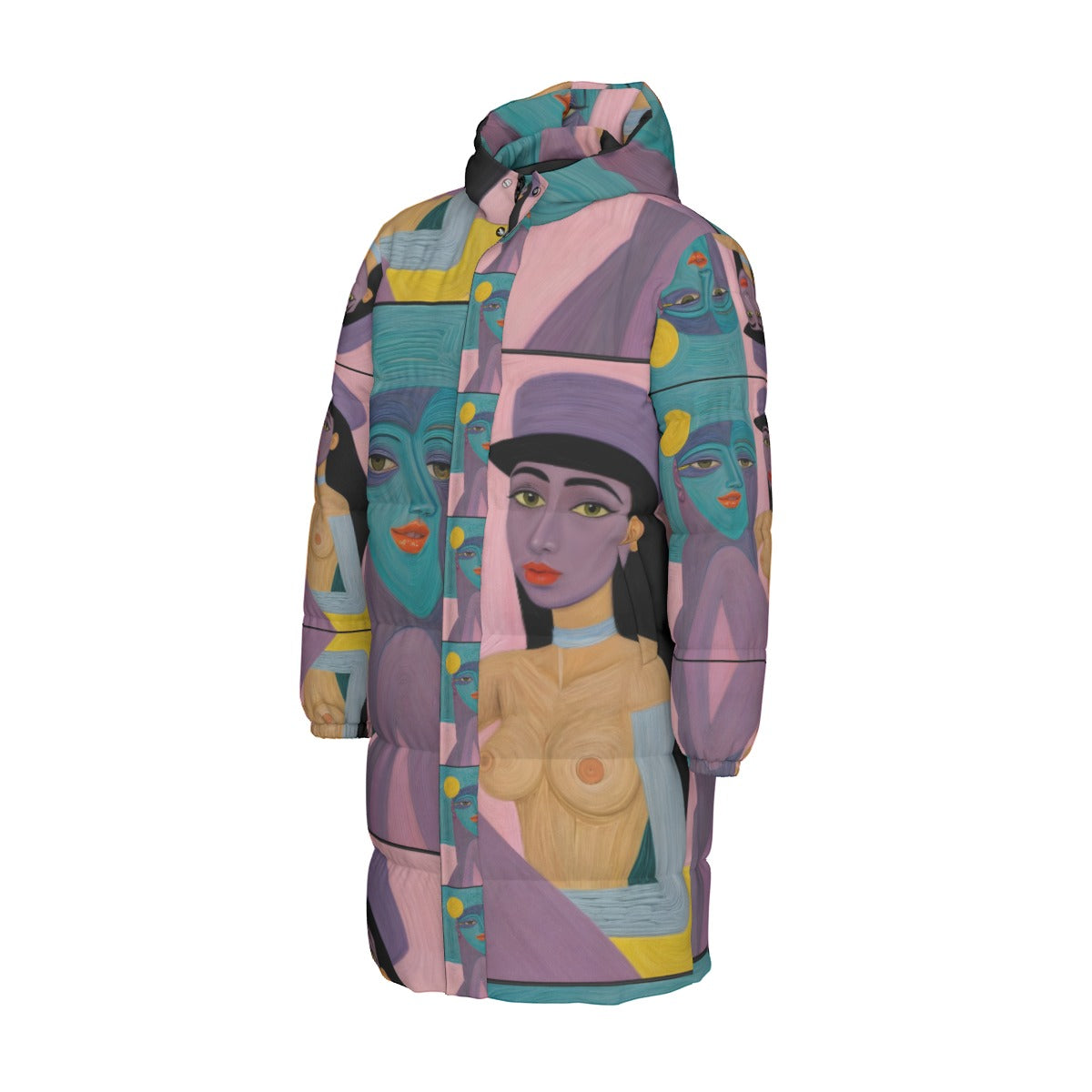 All-Over Print Unisex Long Down Jacket Yoycol