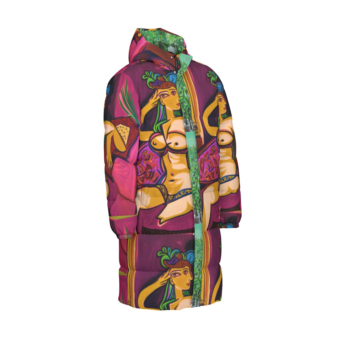 All-Over Print Unisex Long Down Jacket Yoycol