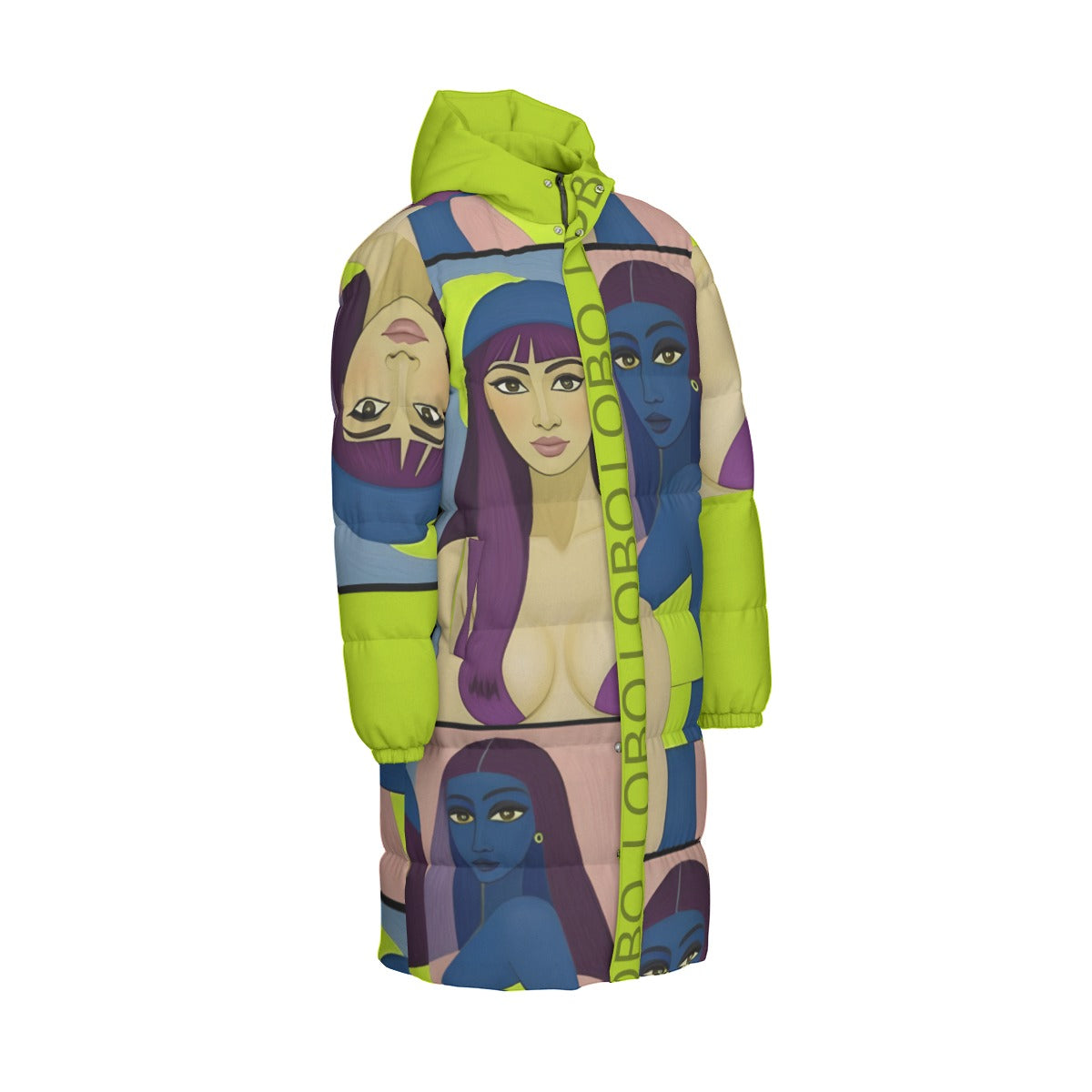 All-Over Print Unisex Long Down Jacket Yoycol