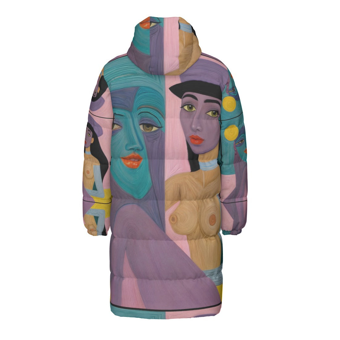 All-Over Print Unisex Long Down Jacket Yoycol