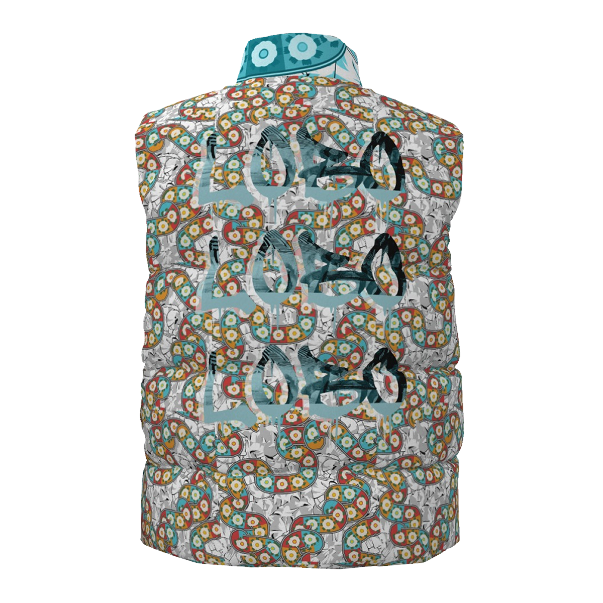 All-Over Print Unisex Down Vest Yoycol