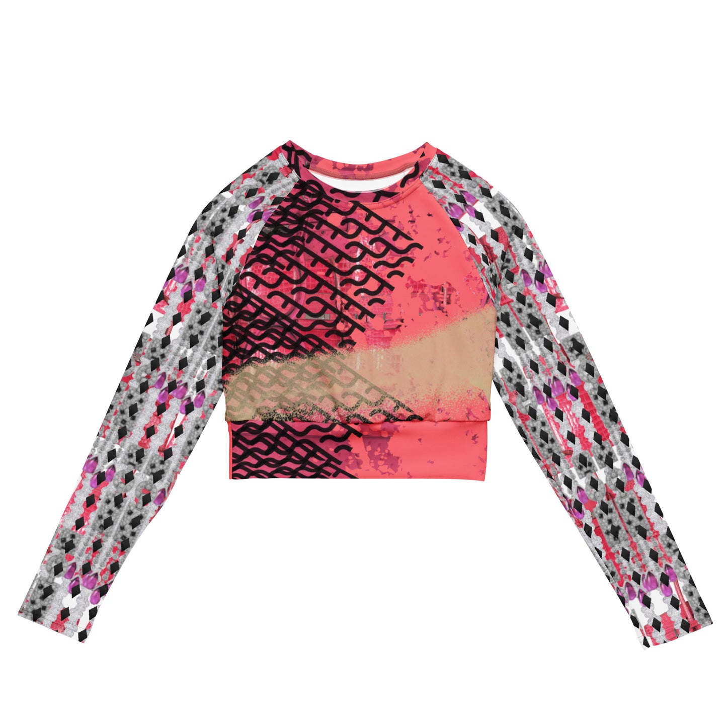 Recycled long-sleeve crop top lobonewyork