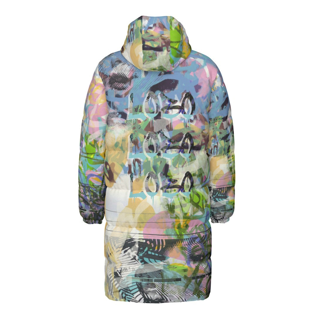 All-Over Print Unisex Long Down Jacket Yoycol